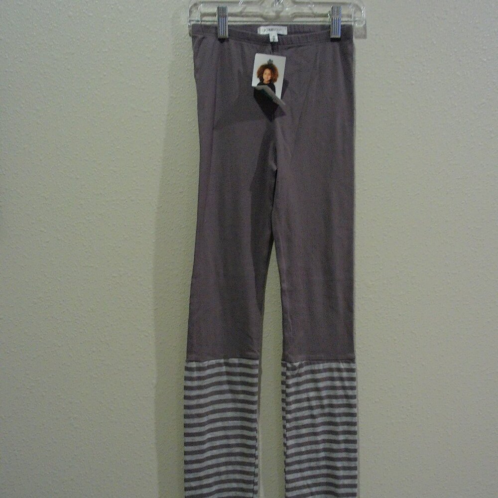 grey soft leggings with stripe detail